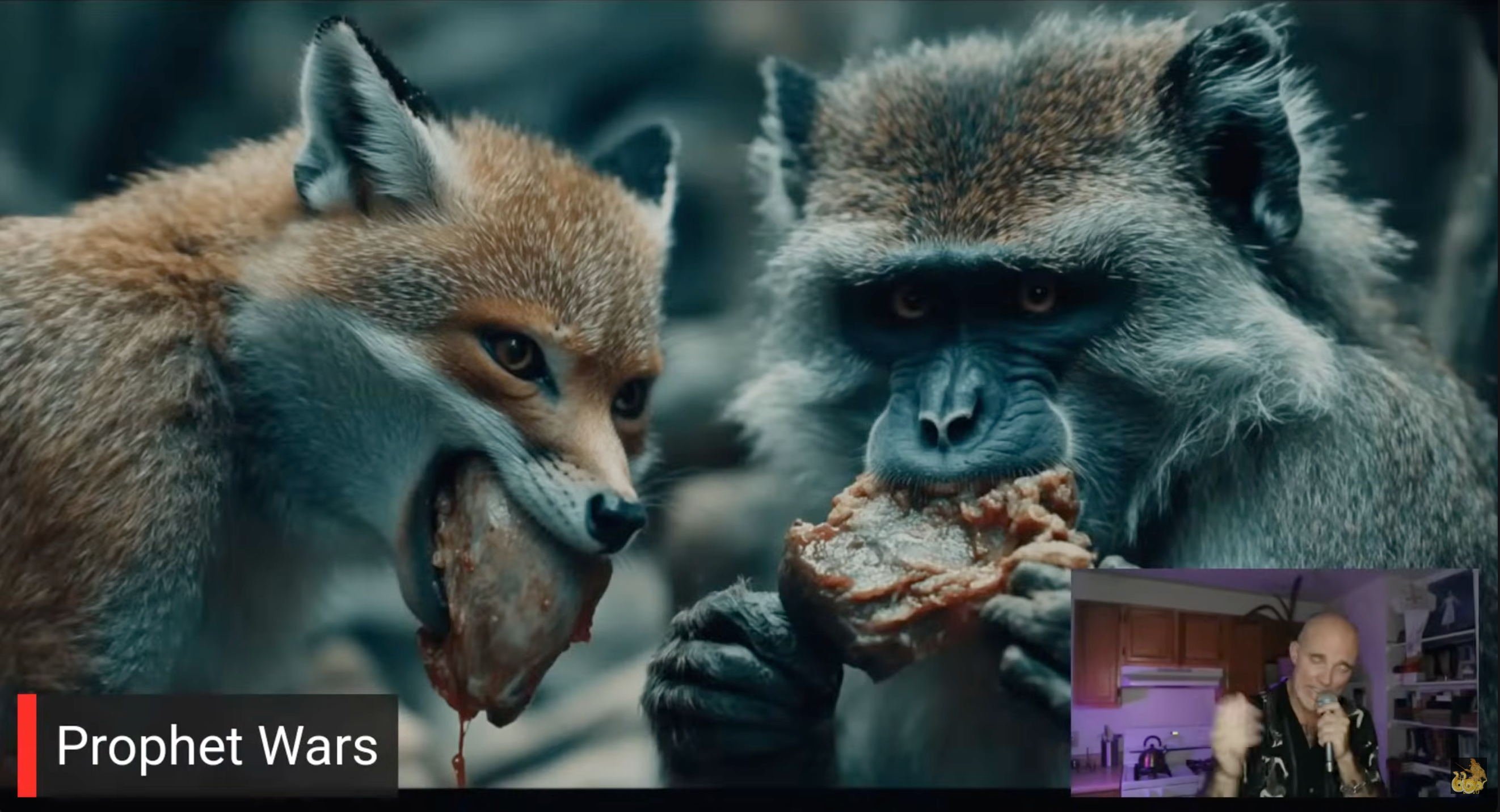 monkeys and foxes eating lestai