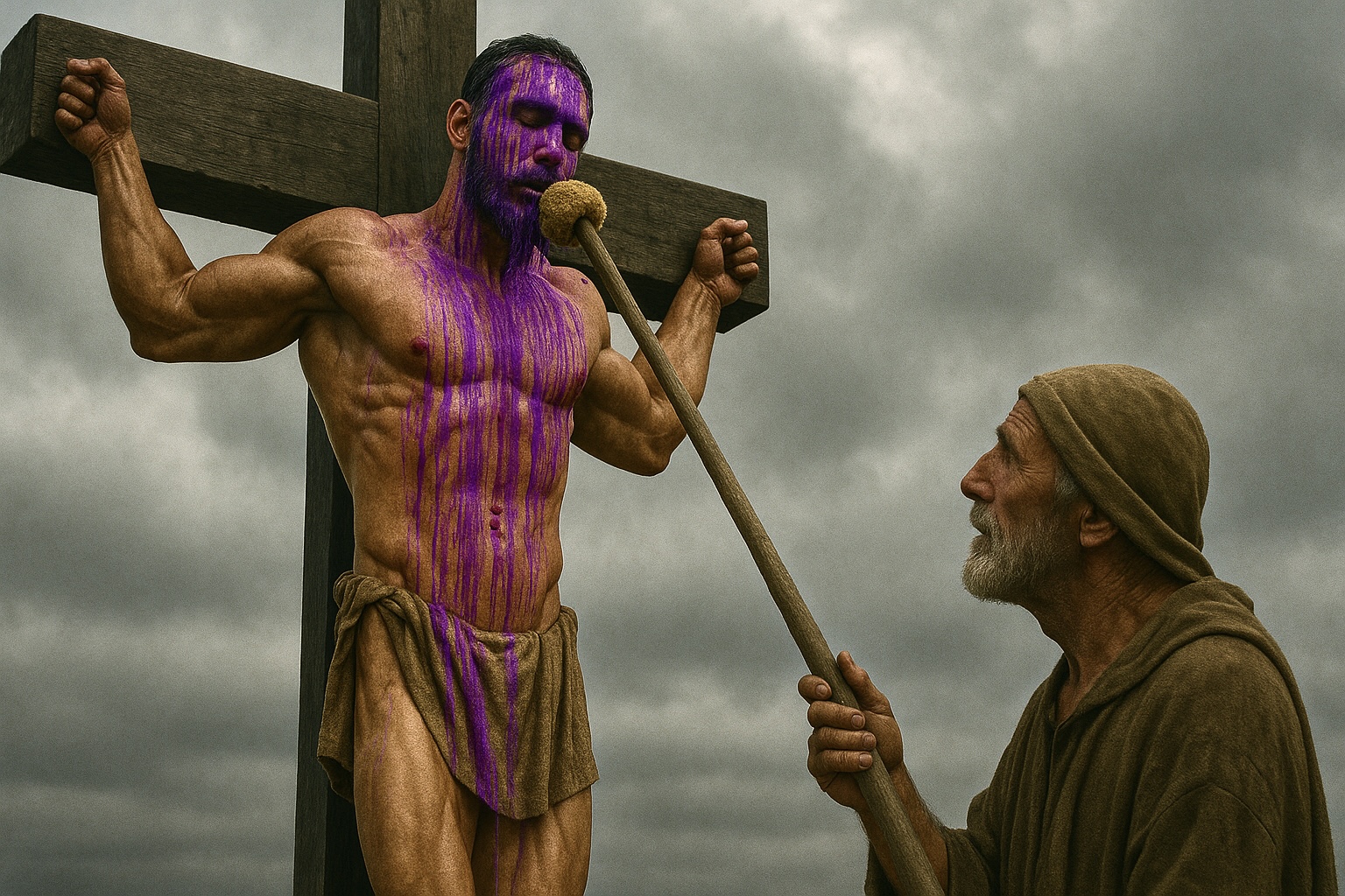 Oxos medicinal vinegar offered to Jesus Oxos medicinal vinegar offered to Jesus